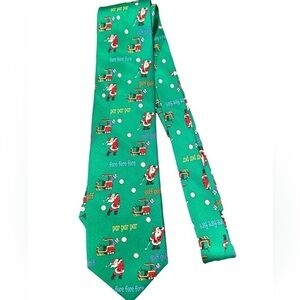 SANTA GOLF CAPE COD NECKTIE WHIMSICAL HOLIDAY KELLY GREEN RED XMAS TIE